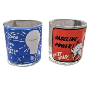 Retro Graphic Drinking Gin Glass Tumbler Set Of 2 Adult Humor 10oz Funny Gift